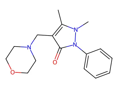 1,5-Dimethyl-4-(morpholin-4-ylmethyl)-2-phenylpyrazol-3-one structure