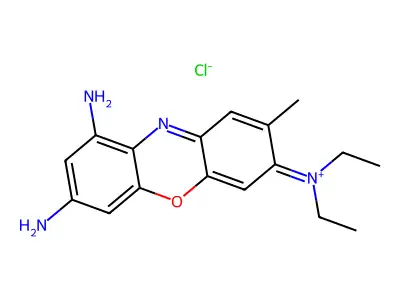 Phenoxazin-5-ium, 1,3-diamino-7-(diethylamino)-8-methyl-, chloride (1:1) structure
