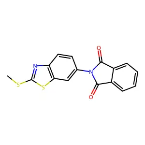 2-(2-(Methylthio)-1,3-benzothiazol-6-YL)-1H-isoindole-1,3(2H)-dione structure