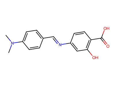 4-(4-(Dimethylamino)benzylideneamino)salicylic acid structure