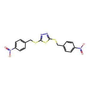 2,5-Bis[(4-nitrobenzyl)thio]-1,3,4-thiadiazole structure