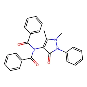 N-benzoyl-N-(1,5-dimethyl-3-oxo-2-phenylpyrazol-4-yl)benzamide structure