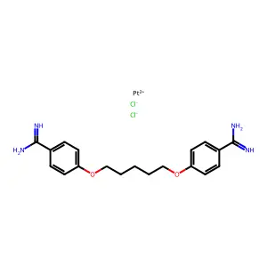 Platinum(II) pentamidine structure