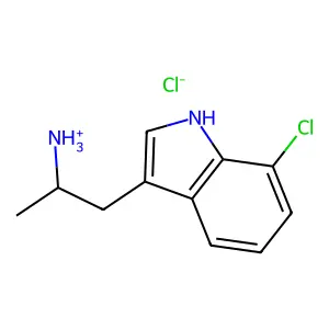 1H-Indole-3-ethanamine, 7-chloro-alpha-methyl-, hydrochloride (1:1) structure