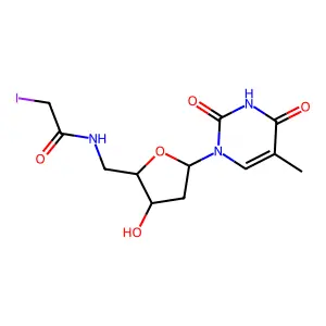 5'-Iodoacetamido-5'-deoxythymidine structure