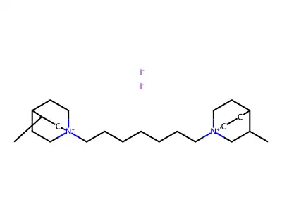 Quinuclidinium, 1,1'-heptamethylenebis(3-methyl-, diiodide structure