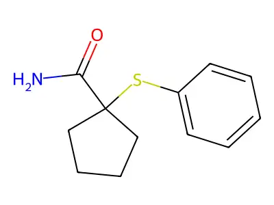 Cyclopentanecarboxamide, 1-(phenylthio)- structure