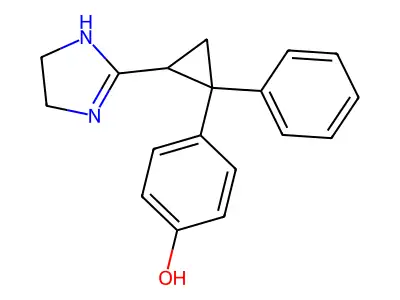 4-(2-(4,5-Dihydro-1H-imidazol-2-yl)-1-phenylcyclopropyl)phenol structure