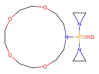 1,4,7,10-Tetraoxa-13-azacyclopentadecane, 13-(bis(1-aziridinyl)phosphinyl)- structure