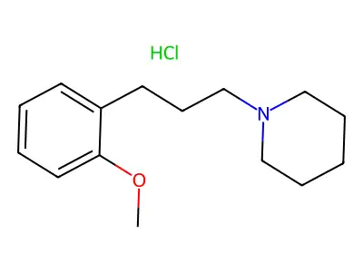 Piperidine, 1-(3-(o-methoxyphenyl)propyl)-, hydrochloride structure