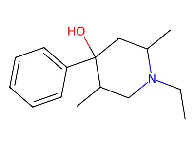 1-Ethyl-2,5-dimethyl-4-phenyl-4-piperidinol structure