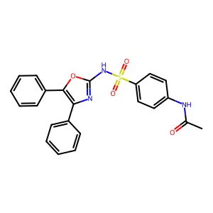 N-[4-[(4,5-diphenyl-1,3-oxazol-2-yl)sulfamoyl]phenyl]acetamide structure