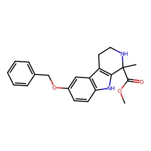 Methyl 2,3,4,9-tetrahydro-1-methyl-6-(phenylmethoxy)-1H-pyrido(3,4-b)indole-1-carboxylate structure