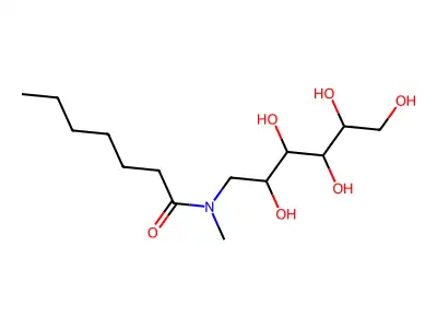 N-methyl-N-(2,3,4,5,6-pentahydroxyhexyl)heptanamide structure