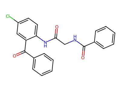 Benzamide, N-(2-((2-benzoyl-4-chlorophenyl)amino)-2-oxoethyl)- structure