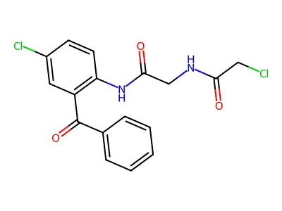Acetamide, N-(2-((2-benzoyl-4-chlorophenyl)amino)-2-oxoethyl)-2-chloro- structure