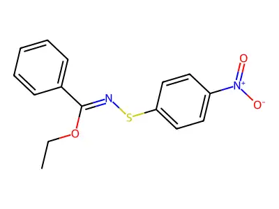 Benzenecarboximidic acid, N-[(4-nitrophenyl)thio]-, ethyl ester structure