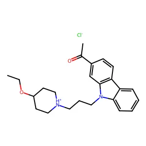 Carbazole, 2-acetyl-9-(3-(4-ethoxypiperidino)propyl)-, hydrochloride structure
