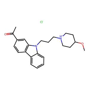 Carbazole, 2-acetyl-9-(3-(4-methoxypiperidino)propyl)-, hydrochloride structure