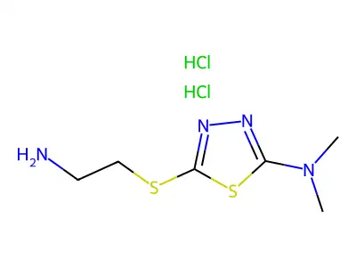 Ethylamine, 2-(5-dimethylamino-1,3,4-thiadiazol-2-ylthio)-, dihydrochloride structure