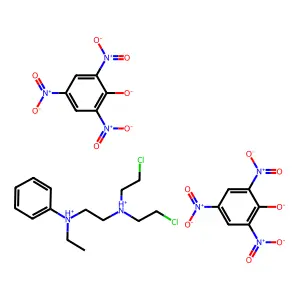 Ethylenediamine, N,N-bis(2-chloroethyl)-N'-ethyl-N'-phenyl-, dipicrate structure
