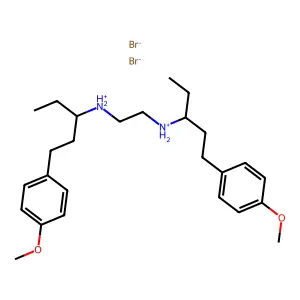 Ethylenediamine, N,N'-bis(1-ethyl-3-(p-methoxyphenyl)propyl)-, dihydrobromide structure