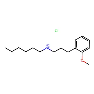 Hexylamine, N-(3-(o-methoxyphenyl)propyl)-, hydrochloride structure