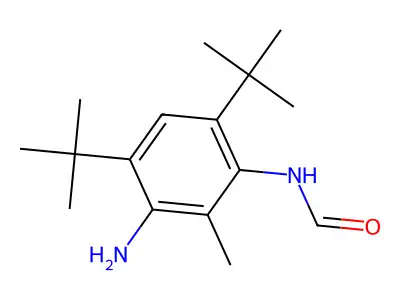 3-Amino-4,6-ditert-butyl-2-methylphenylformamide structure