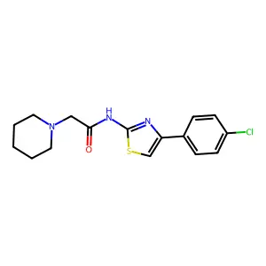 N-[4-(4-chlorophenyl)-1,3-thiazol-2-yl]-2-piperidinoacetamide structure