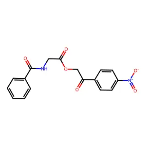 2-(4-nitrophenyl)-2-oxoethyl N-(phenylcarbonyl)glycinate structure