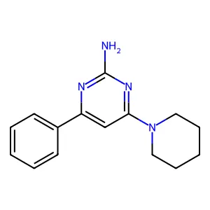 2-Pyrimidinamine, 4-phenyl-6-(1-piperidinyl)- structure