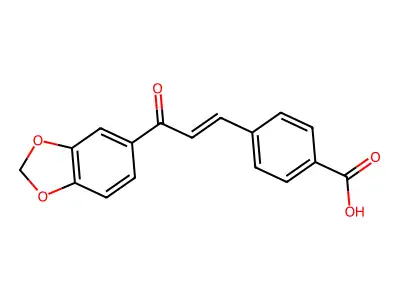 4-[3-(1,3-Benzodioxol-5-yl)-3-oxoprop-1-enyl]benzoic acid structure