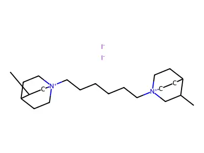 Quinuclidinium, 1,1'-hexamethylenebis(3-methyl-, diiodide structure