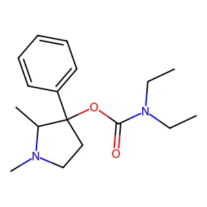1,2-Dimethyl-3-phenylpyrrolidin-3-yl diethylcarbamate structure