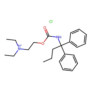 Carbamic acid, 1,1-diphenylbutyl-, 2-diethylaminoethyl ester, monohydrochloride structure