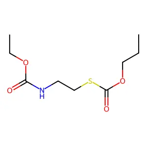 Carbamic acid, N-(2-mercaptoethyl)-, ethyl ester, propylthiocarbonate (ester) structure