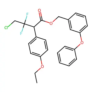 (3-Phenoxyphenyl)methyl 4-chloro-2-(4-ethoxyphenyl)-3,3-difluorobutanoate structure