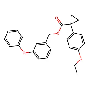 Cyclopropanecarboxylic acid, 1-(4-ethoxyphenyl)-, (3-phenoxyphenyl)methyl ester structure