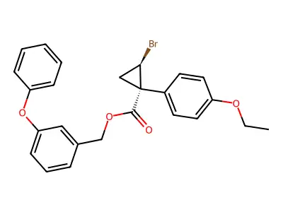 Cyclopropanecarboxylic acid, 2-bromo-1-(4-ethoxyphenyl)-, (3-phenoxyphenyl)methyl ester, cis- structure