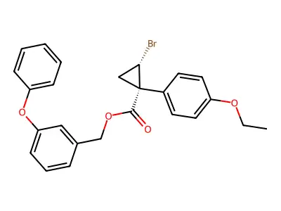(3-phenoxyphenyl)methyl (1R,2S)-2-bromo-1-(4-ethoxyphenyl)cyclopropane-1-carboxylate structure