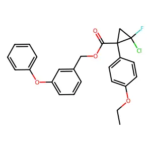 Cyclopropanecarboxylic acid, 2-chloro-1-(4-ethoxyphenyl)-2-fluoro-, (3-phenoxyphenyl)methyl ester, cis- structure