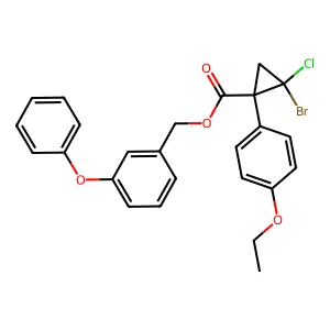 Cyclopropanecarboxylic acid, 2-bromo-2-chloro-1-(4-ethoxyphenyl)-, (3-phenoxyphenyl)methyl ester, cis- structure