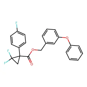 (3-phenoxyphenyl)methyl 2,2-difluoro-1-(4-fluorophenyl)cyclopropane-1-carboxylate structure