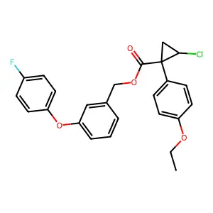 Cyclopropanecarboxylic acid, 2-chloro-1-(4-ethoxyphenyl)-, (3-(4-fluorophenoxy)phenyl)methyl ester, cis- structure