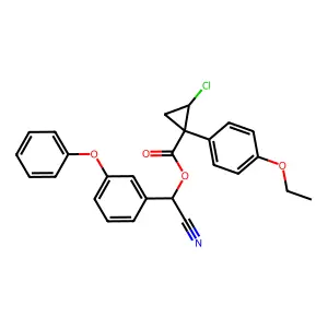 [cyano-(3-phenoxyphenyl)methyl] 2-chloro-1-(4-ethoxyphenyl)cyclopropane-1-carboxylate structure