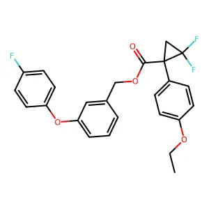 [3-(4-fluorophenoxy)phenyl]methyl 1-(4-ethoxyphenyl)-2,2-difluorocyclopropane-1-carboxylate structure