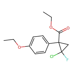 Cyclopropanecarboxylic acid, 2-chloro-1-(4-ethoxyphenyl)-2-fluoro-, ethyl ester, trans- structure