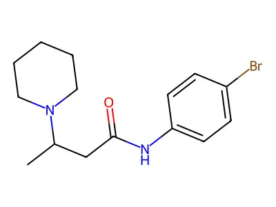 1-Piperidinepropionanilide, 4'-bromo-beta-methyl- structure