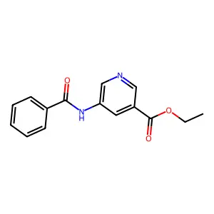 3-Pyridinecarboxylic acid, 5-(benzoylamino)-, ethyl ester structure
