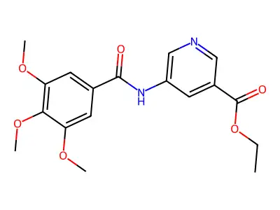 3-Pyridinecarboxylic acid, 5-((3,4,5-trimethoxybenzoyl)amino)-, ethyl ester structure